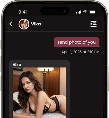 A mobile chat screen with a conversation showing someone requesting a photo and a response with an image.