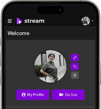 Events and appointments menu on a live event streaming platform