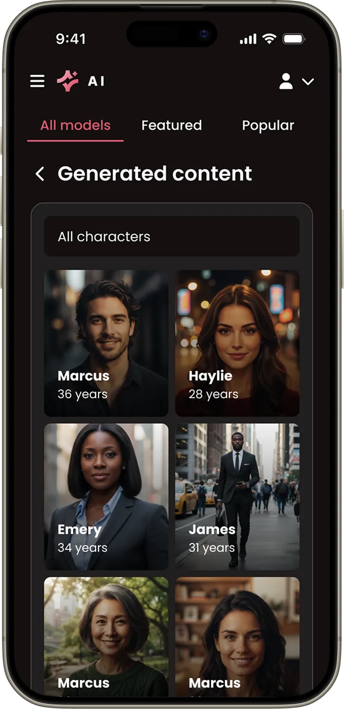 AI influencer content generation tools producing branded visuals