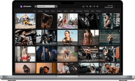Pay per view streaming platform by Scrile Stream on a laptop
