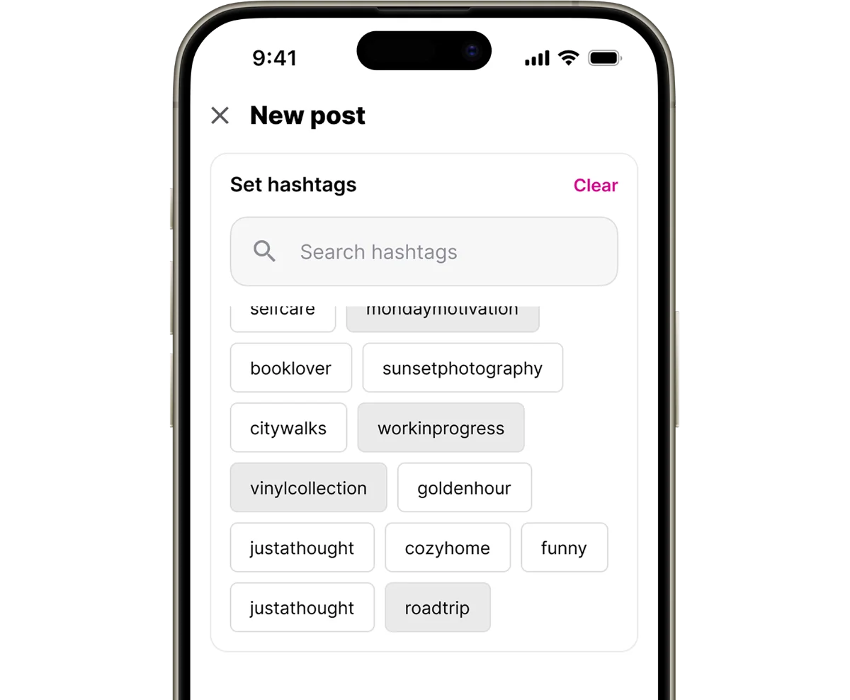 Hashtags for posts add-on for a paid Telegram community platform