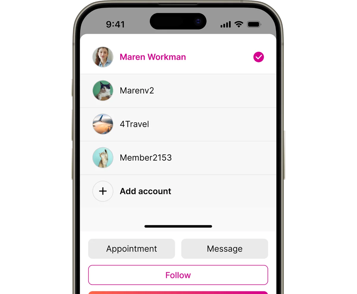 Multiple accounts add-on for a paid Telegram community platform