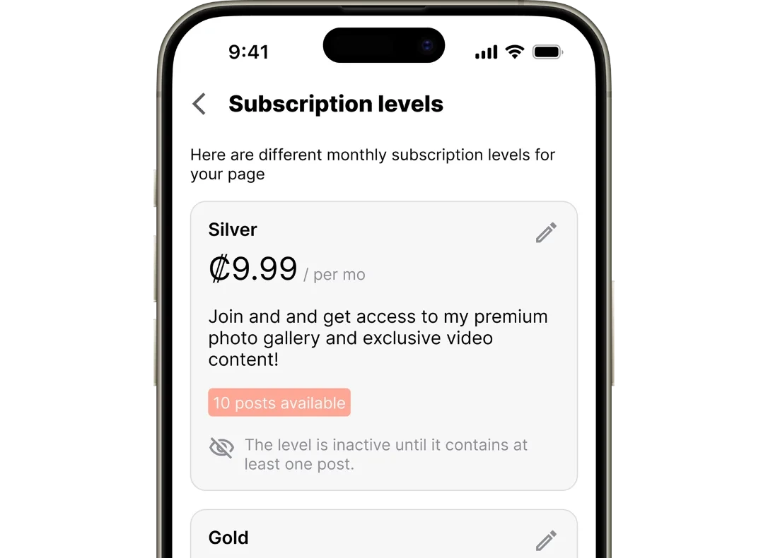 Telegram subscription platform with paid content tiers and a branded member area