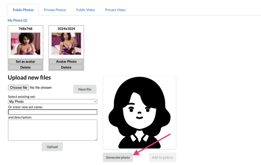 creating AI cam models for webcam site