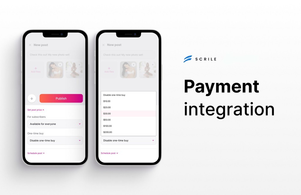crypto payment api with Scrile Connect