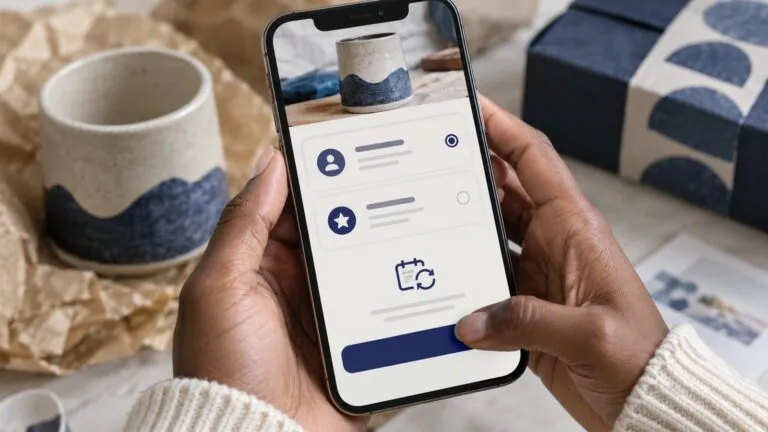 Hands reviewing a recurring membership checkout on a phone