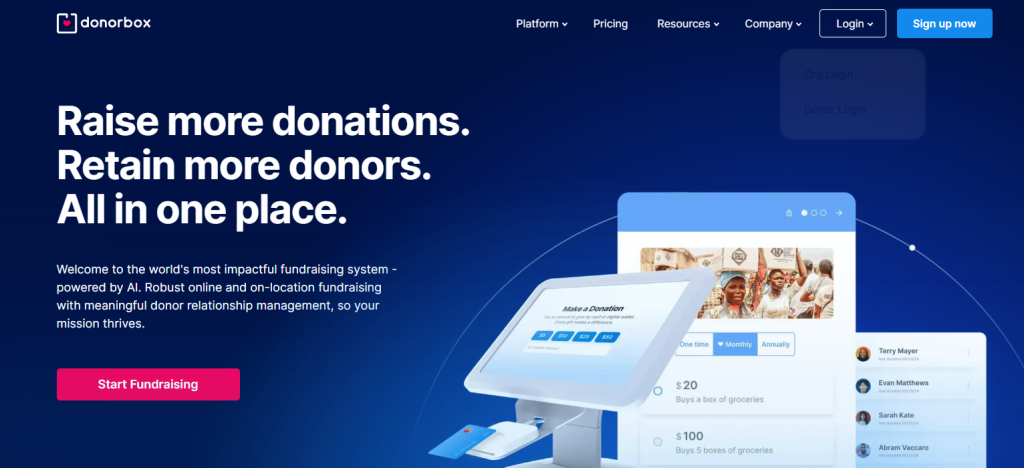 donorbox website