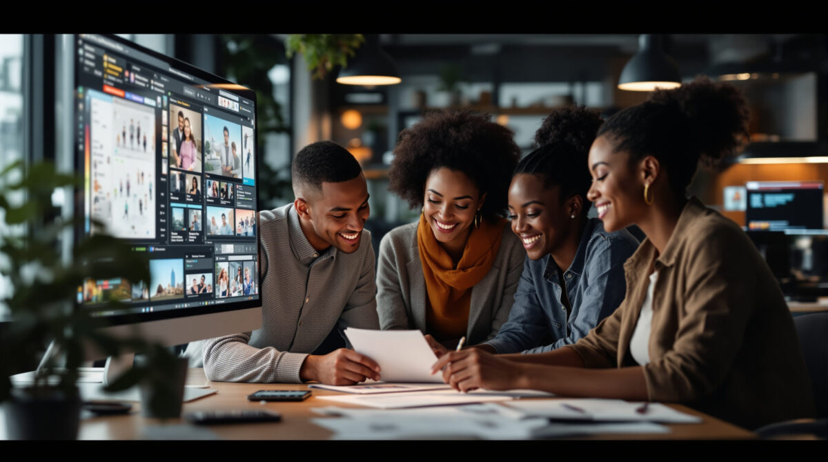 AI character product team reviewing a content request workflow