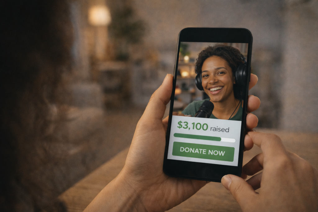 charity live stream process