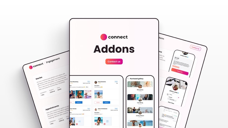 Scrile Connect addons for Adult Content Monetization