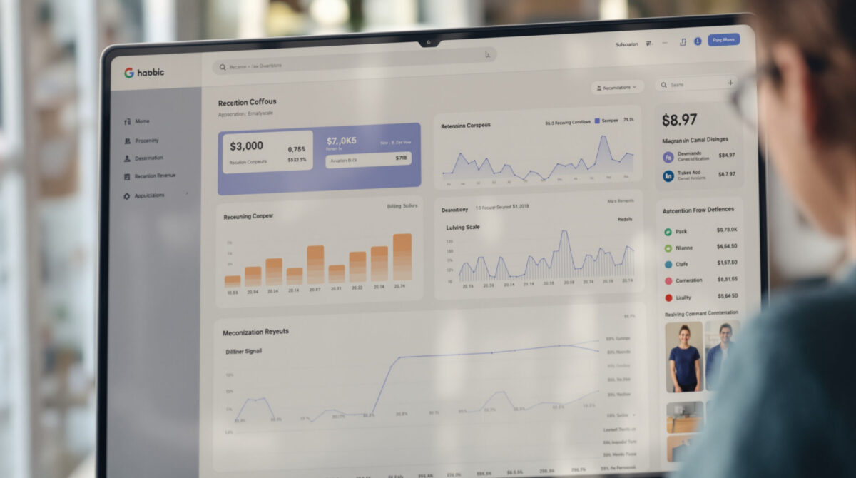 A subscription analytics workspace groups recurring revenue, retention, acquisition, scale, and billing signals by operating decision.