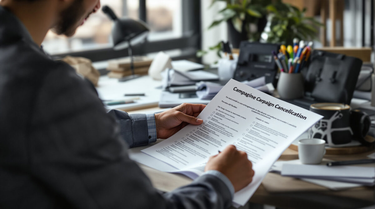 Founder checking an advertising campaign readiness checklist