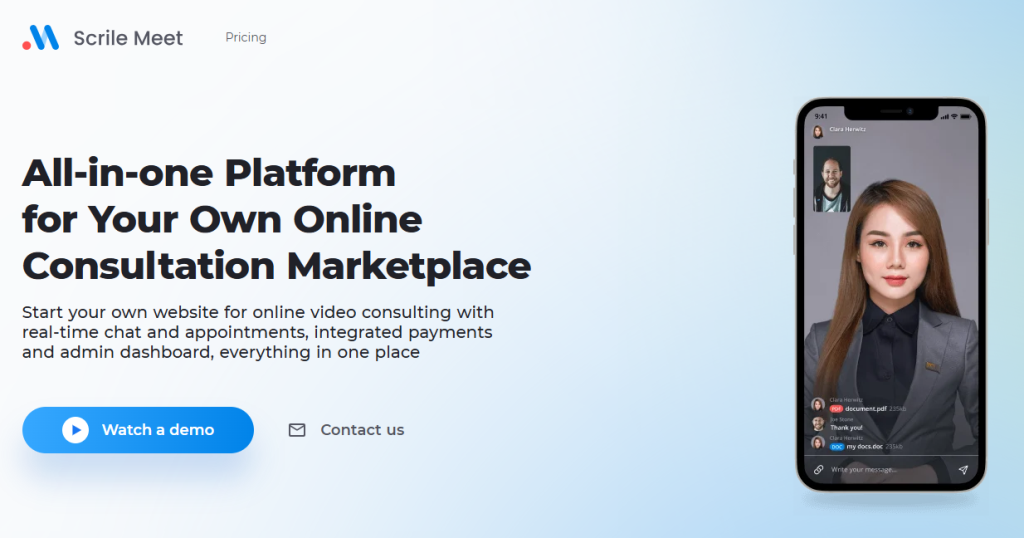 scrile meet landing page