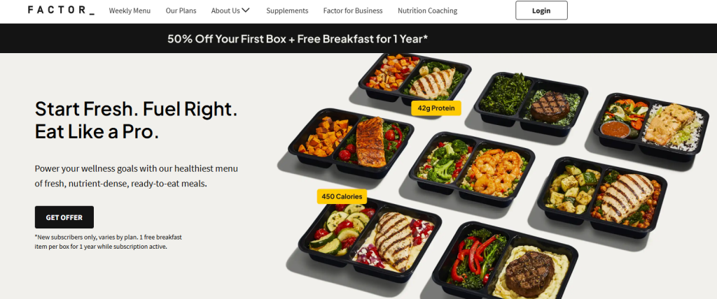 Factor website main page
