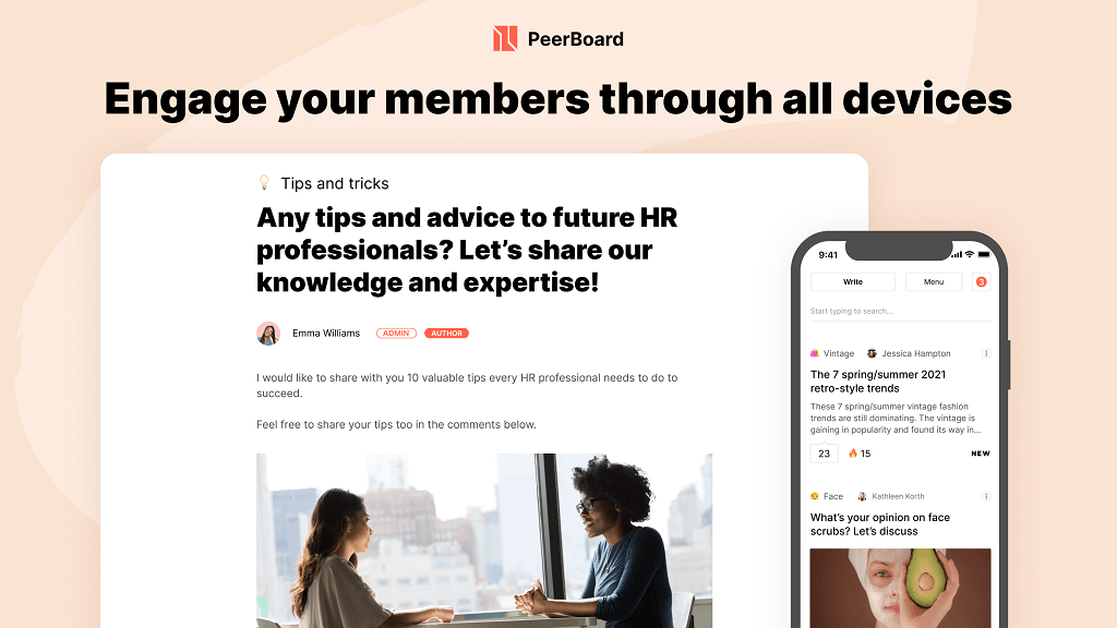 PeerBoard platform interface