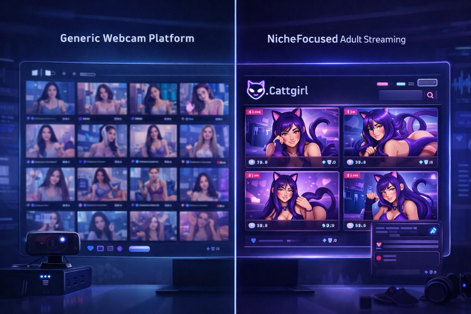 Comparison between a generic webcam platform and a niche-focused adult streaming site