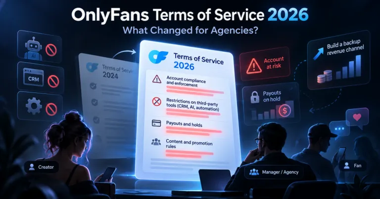 OnlyFans Terms of Service 2026 changes affecting creator agencies