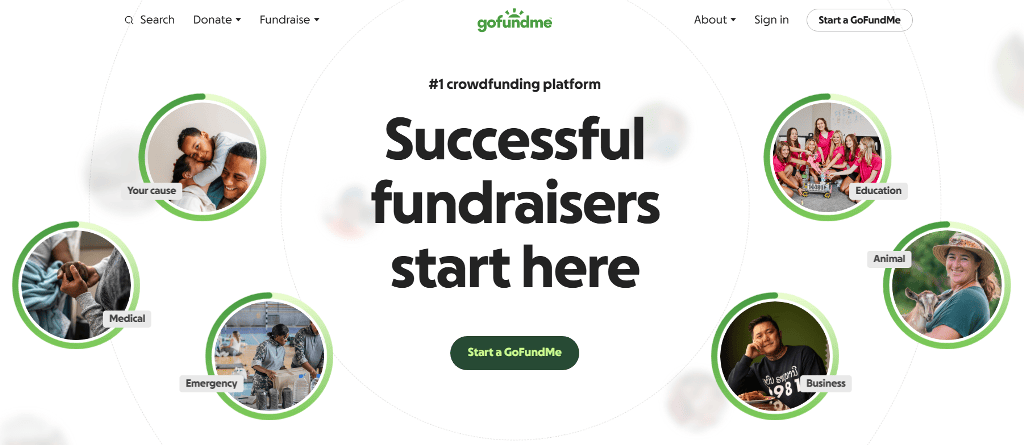 gofundme website interface