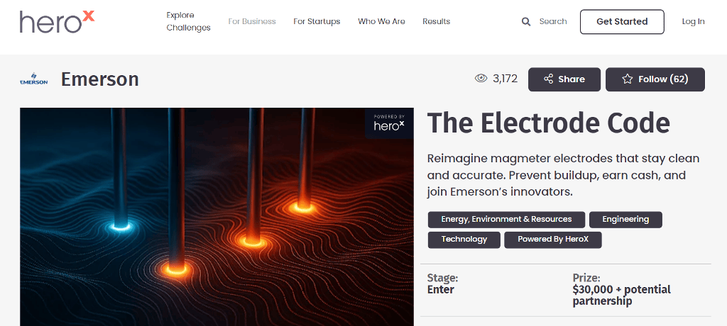 Herox website interface