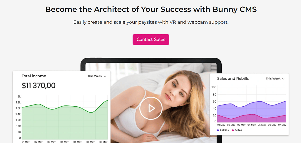 BunnyCMS website main page