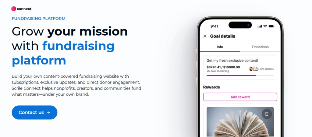 create a crowdfunding platform with Scrile Connect