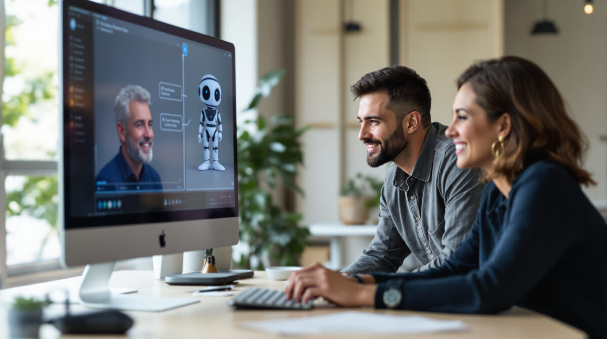 Founder testing an AI character experience with users