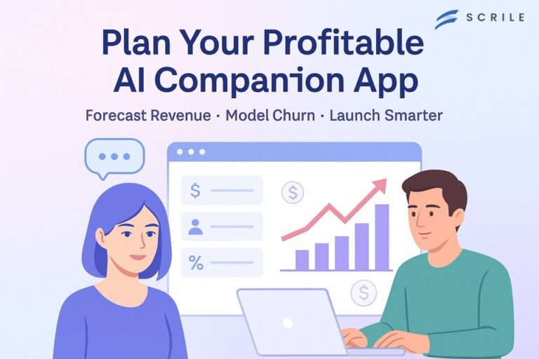 Plan and monetize your AI girlfriend or AI companion platform with this free business calculator — forecast revenue, churn, and growth before launch