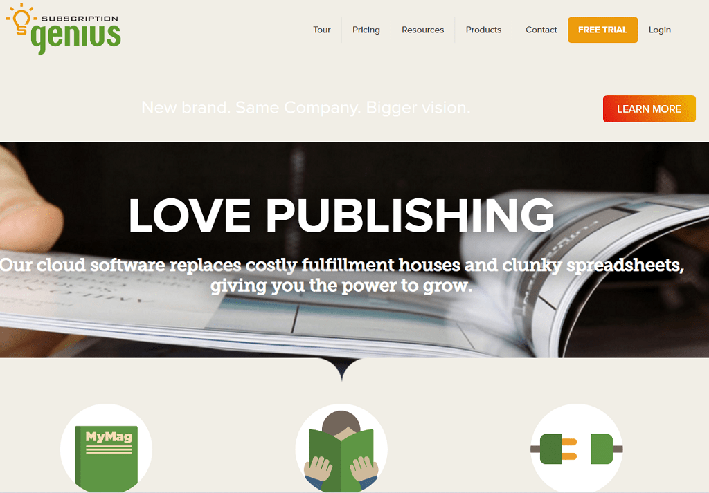 Subscription Genius website main page