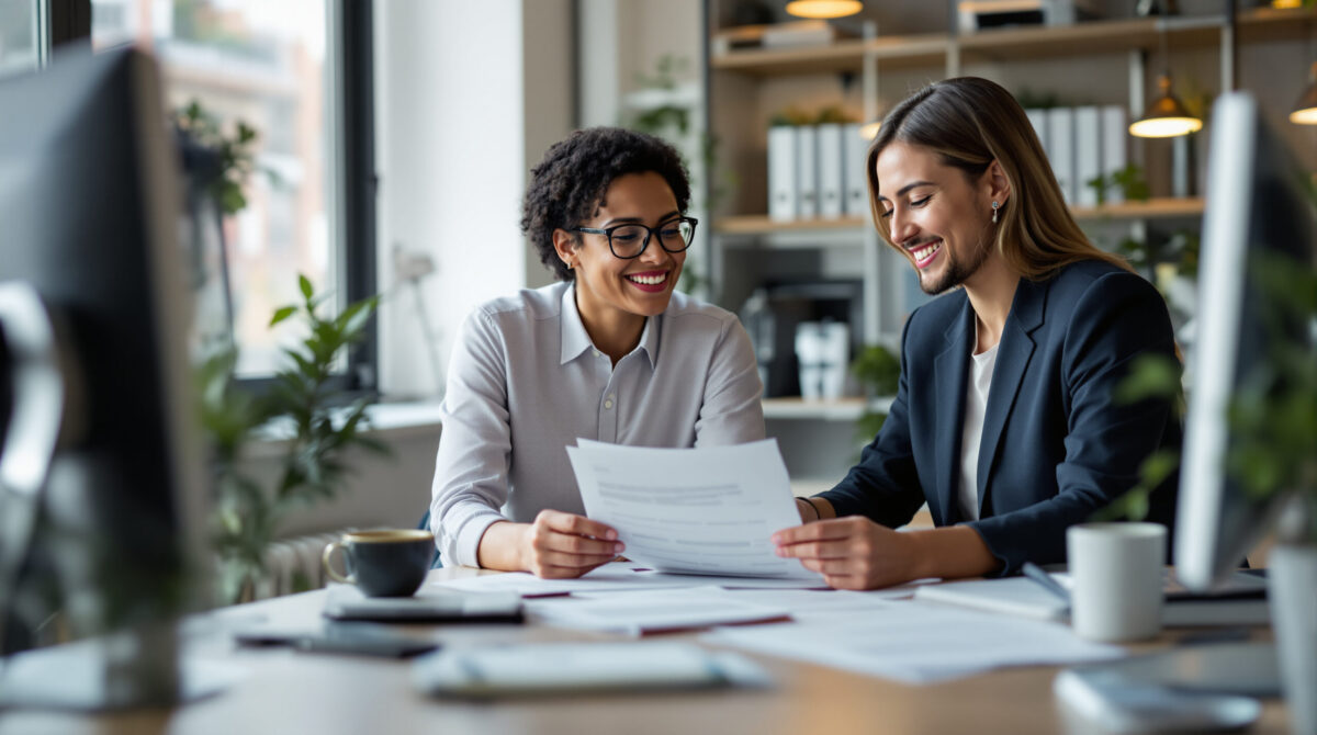 Policy owner and moderator comparing printed case notes