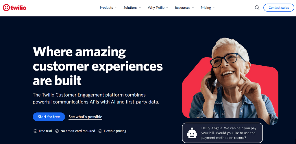 Twilio website main page