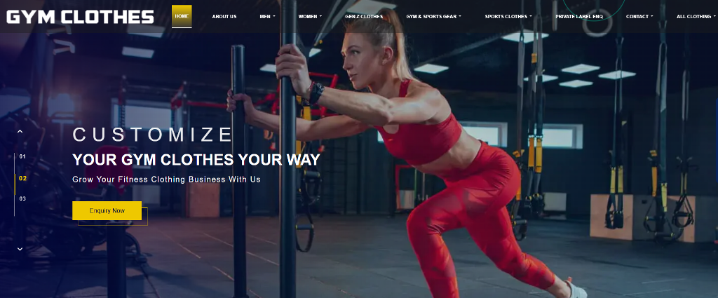 GymClothes website promo