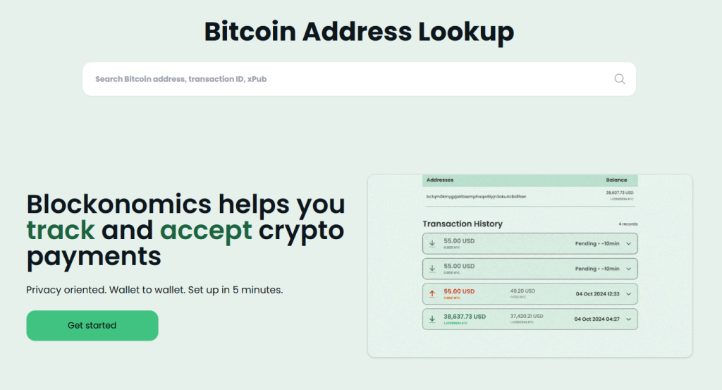 Blockonomics website