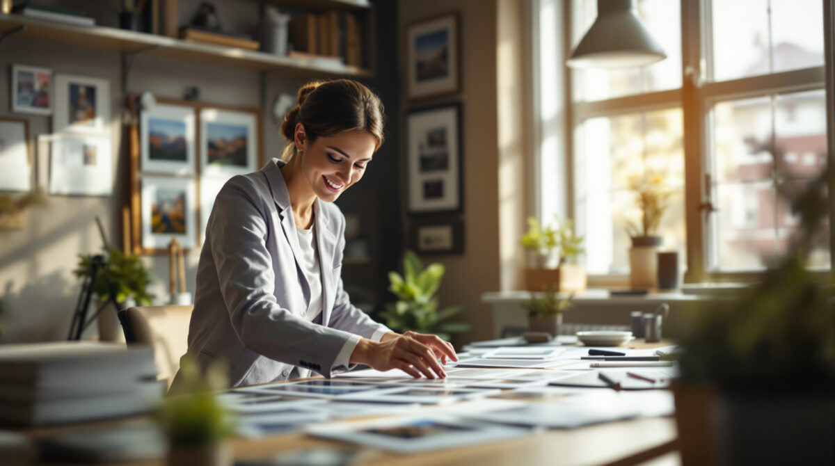 Commercial photographer preparing a coherent image collection for licensing and print sales