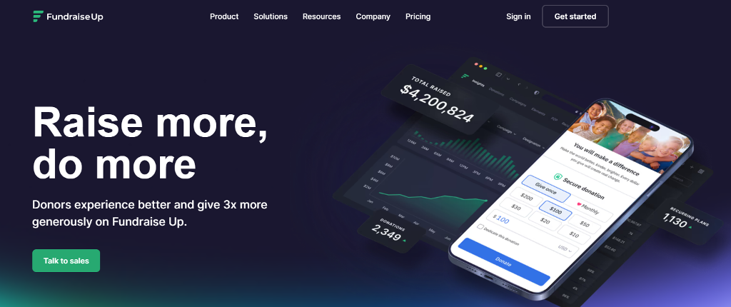 Fundraise Up website