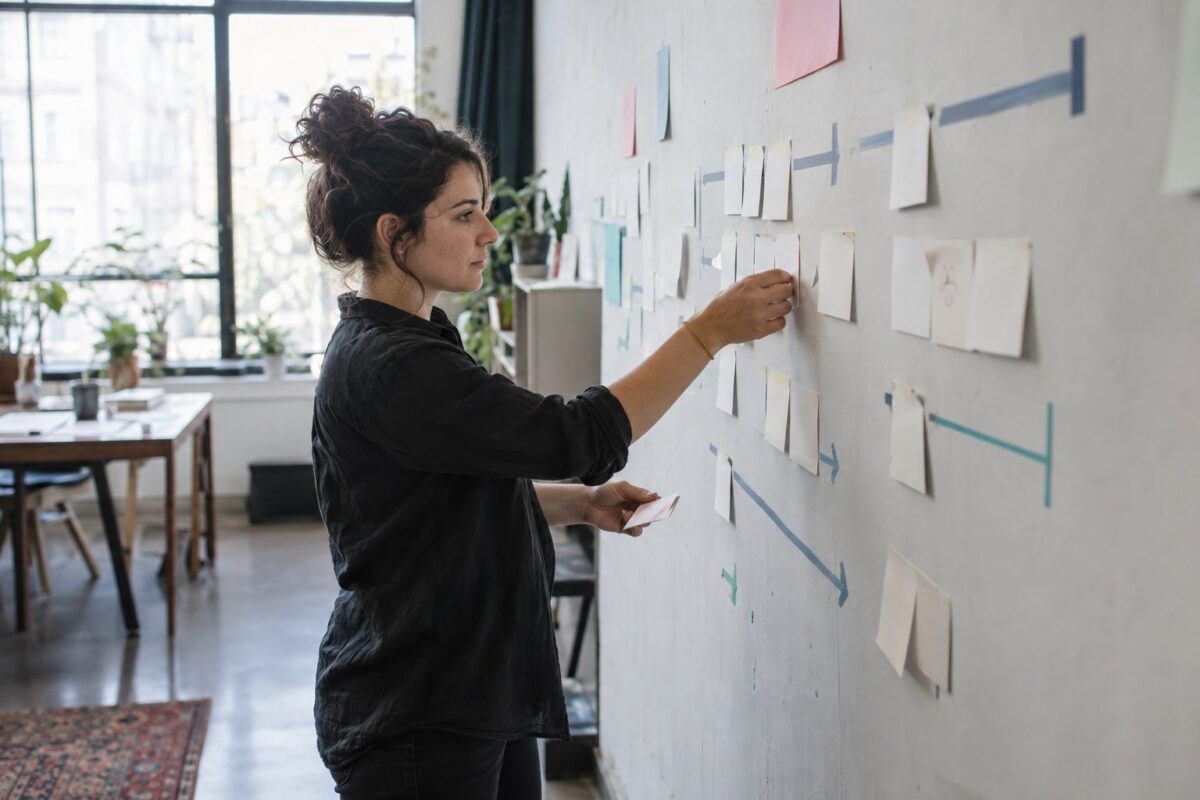 Operations lead arranging cards for a consultation workflow