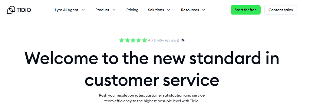 Tidio website main page
