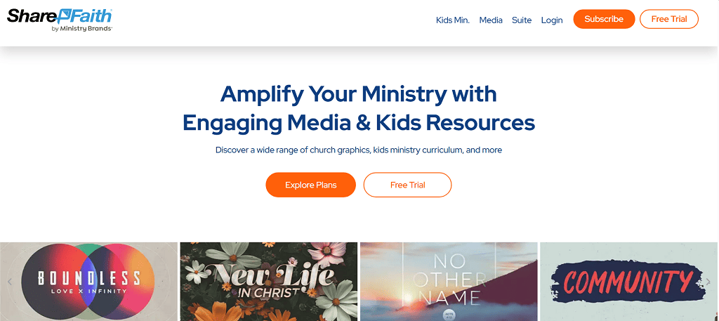 Share Faith website main page