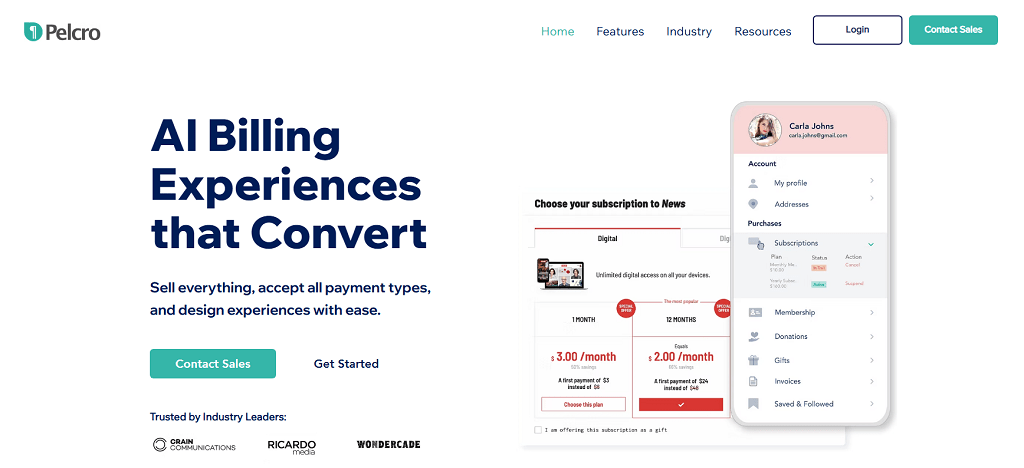Pelcro website main page