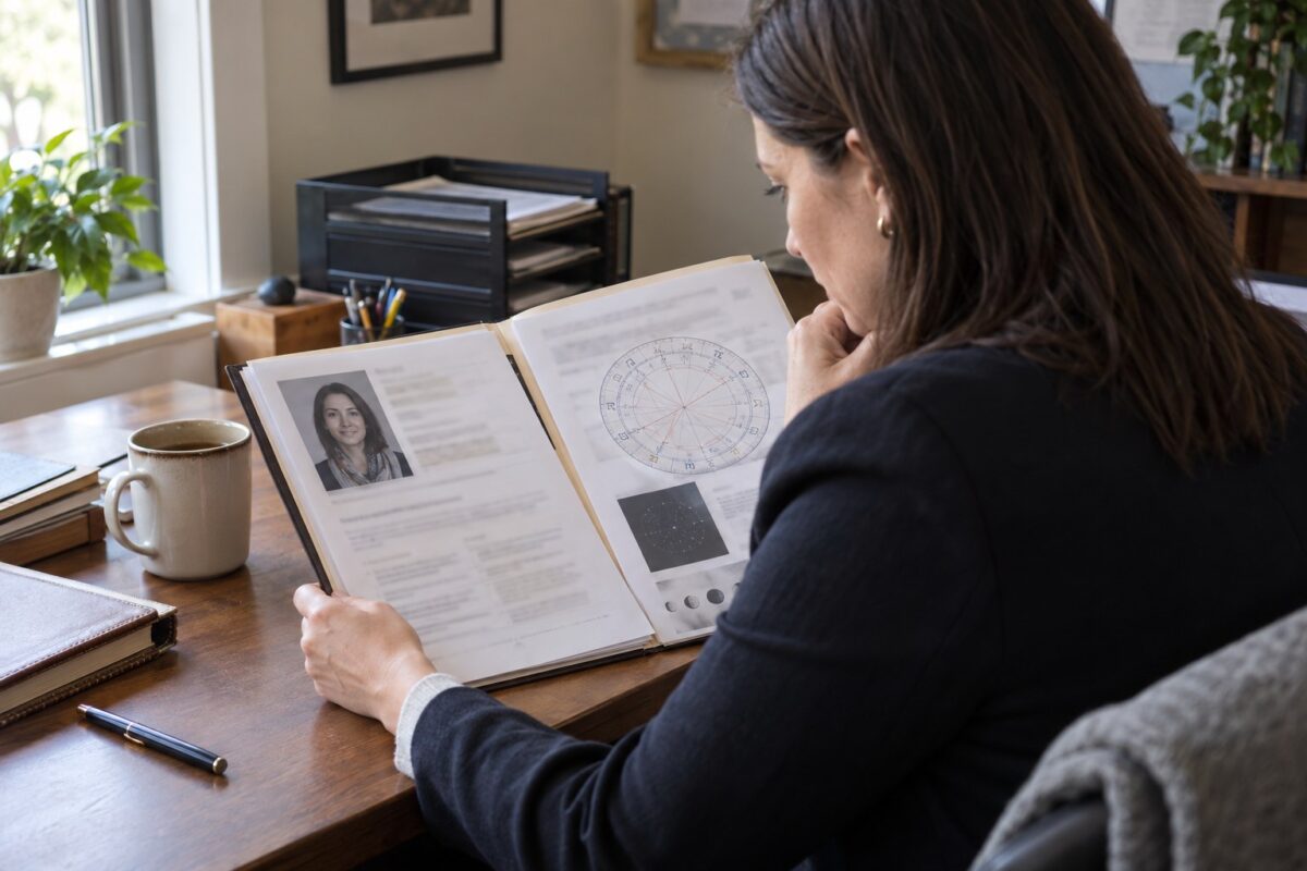 Service manager reviewing an astrologer profile application