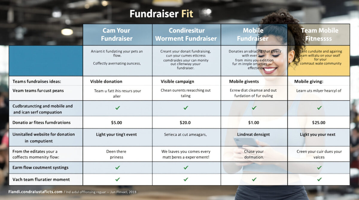 Comparison table for fundraiser fit — team fundraising ideas