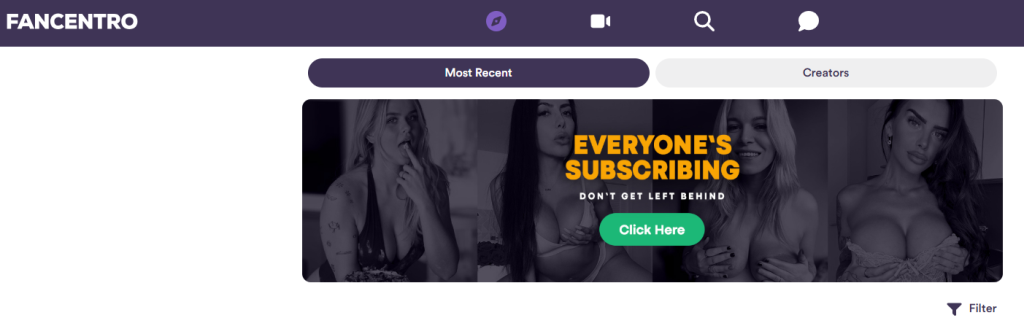 fancentro website main page