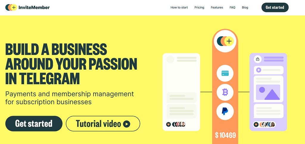 Invitemember website main page