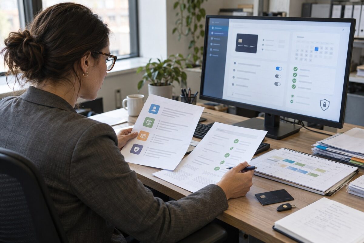 Online payment and subscription management screen