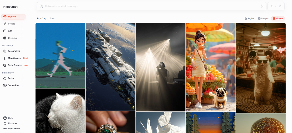 midjourney interface